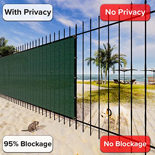 INFRANGE Heavy Duty Fence Privacy Screen Windscreen Green 4' x 20' Shade Fabric Cloth HDPE, 90% Visibility Blockage, with Grommets, Heavy Duty Commercial Grade, Cable Zip Ties Included