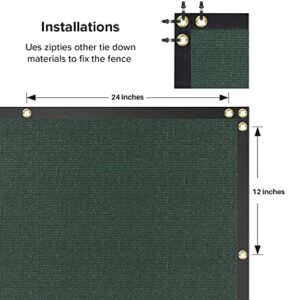 INFRANGE Heavy Duty Fence Privacy Screen Windscreen Green 4' x 20' Shade Fabric Cloth HDPE, 90% Visibility Blockage, with Grommets, Heavy Duty Commercial Grade, Cable Zip Ties Included