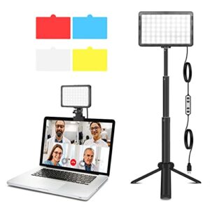 led streaming key lights, photography video conference lighting kit with 4 color filters for tabletop photo laptop webcam selfile video recording computer zoom meetings conferencing game live stream