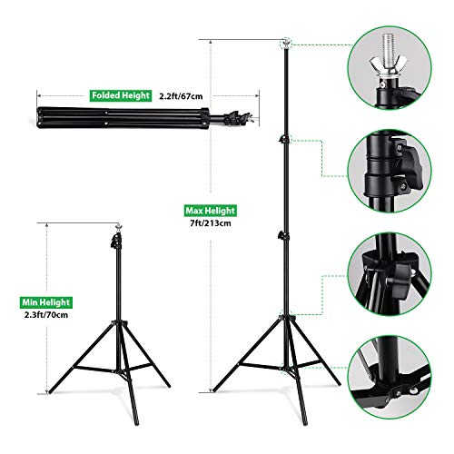 HPUSN Backdrop Stand - 10ft x 7ft Adjustable Photoshoot Backdrop - Photo Backdrop Stand for Parties - Backdrop Includes Travel Bag, Sand Bags, Clamps - Photo Video Studio