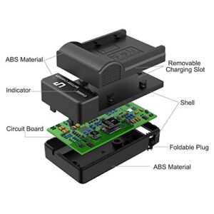 EN-EL3e Battery Charger, LP Charger for Nikon EN EL3e, EL3, EL3a Battery, Compatible with Nikon D700, D300s, D300, D200, D100, D90, D80, D70s, D70, D50, Replacement for Nikon MH-18, MH-18a, MH-19