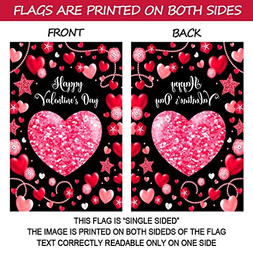 Texupday Happy Valentine's Day Love Heart Decoration Double Sided Garden Flag Outdoor Yard Flag 12" x 18"