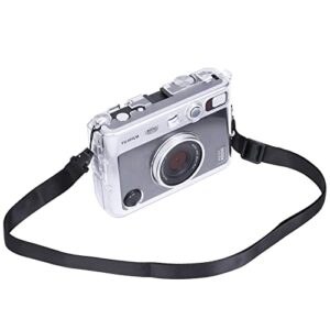 khanka protective clear hard camera case compatible with fujifilm instax mini evo instant camera, with shoulder strap