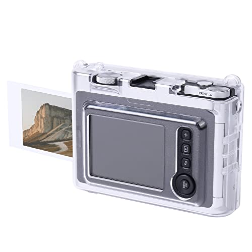 khanka Protective Clear Hard Camera Case Compatible with Fujifilm Instax Mini Evo Instant Camera, with Shoulder Strap