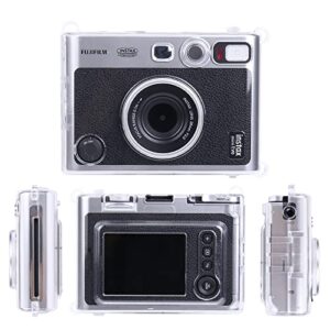 khanka Protective Clear Hard Camera Case Compatible with Fujifilm Instax Mini Evo Instant Camera, with Shoulder Strap