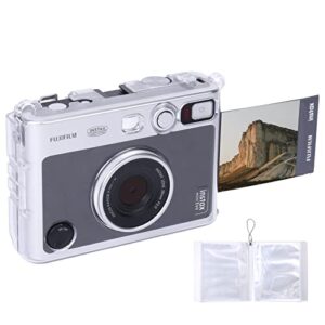 khanka Protective Clear Hard Camera Case Compatible with Fujifilm Instax Mini Evo Instant Camera, with Shoulder Strap