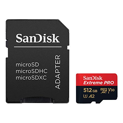 SanDisk 512GB Extreme Pro Durable, Captures 4K UHD Video, 200MB/s Read and 140MB/s Write microSD UHS-I Card for Recording Outdoor Adventures and Weekend Trips