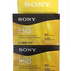 Sony Hi-8 HMPD 120 minute 2-Pack Video Camcorder Cassette Tapes