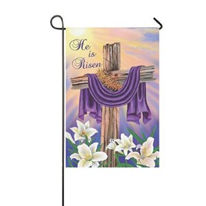he is risen spring easter garden flag holiday decoration double side flag 12 x 18 inch