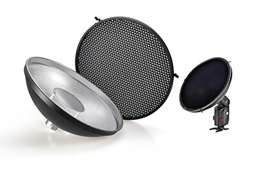 Godox AD-S3 Beauty Dish Reflector with Honeycomb Cover for Godox AD200PRO AD200 Pocket Flash Godox AD180 AD360 AD360II Flash Speedlite - Including Cleaning Kit