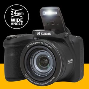 KODAK PIXPRO Astro Zoom AZ405-BK 20MP Digital Camera with 40X Optical Zoom 24mm Wide Angle 1080P Full HD Video and 3" LCD (Black)