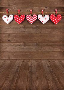 aiikes 5x7ft valentine’s day backdrop valentine’s day photography backdrops brown wooden backdrop baby shower birthday party decorate backdrop photo studio props 11-371