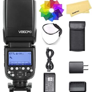 Godox V860III-C Camera Flash for Canon Camera Flash Speedlite Speedlight Light,2.4G HSS 1/8000s,480 Full-Power Flashes,7.2V/2600mAh Li-ion Battery,0.01-1.5s Recycle Time,10 Levels LED Modeling Lamp