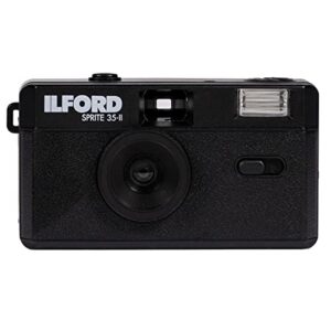 ilford sprite 35-ii reusable/reloadable 35mm analog film camera (black)