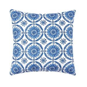 C&F Home Colonial Williamsburg Delft Garden Blue & White Geometric Premium Indoor/Outdoor Pillow Decor Decoration Accent Throw Pillow 18" x 18" Blue