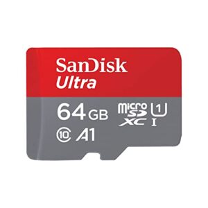 sandisk 64gb ultra microsdhc uhs-i memory card with adapter – 120mb/s, c10, u1, full hd, a1, micro sd card – sdsqua4-064g-gn6ma