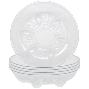 arcadia garden products ps16 6″ heavy duty clear plastic saucer (pack of 5), 6″, transparent