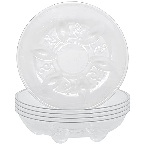 Arcadia Garden Products PS16 6" Heavy Duty Clear Plastic Saucer (Pack of 5), 6", Transparent