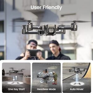 Holy Stone HS440 Foldable FPV Drone with 1080P WiFi Camera for Adult Beginners and Kids; Voice Gesture Control RC Quadcopter with Modular Battery for long flight time, Auto Hover, Carrying Case