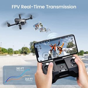 Holy Stone HS440 Foldable FPV Drone with 1080P WiFi Camera for Adult Beginners and Kids; Voice Gesture Control RC Quadcopter with Modular Battery for long flight time, Auto Hover, Carrying Case