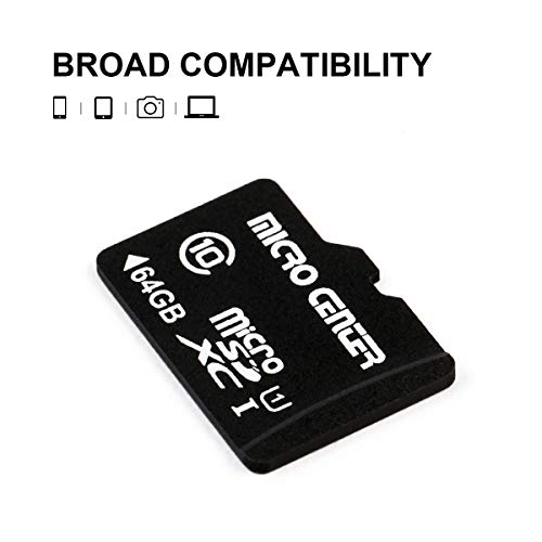 Micro Center 64GB Class 10 MicroSDXC Flash Memory Card with Adapter for Mobile Device Storage Phone, Tablet, Drone & Full HD Video Recording - 80MB/s UHS-I, C10, U1 (2 Pack)