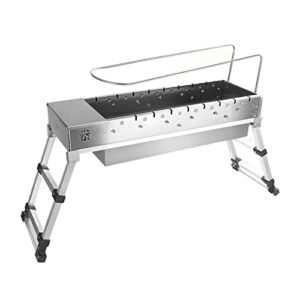 geeklls charcoal grills stainless steel foldable bbq grill electric charcoal grill automatic flip barbecue stove for outdoor picnic home garden part