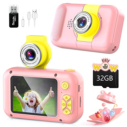 Kid Camera,ARNSSIEN Camera for Kid,2.4in IPS Screen Digital Camera,180°Flip Len Student Camera,Children Selfie Camera with Playback Game,Christmas/Birthday Gift for 4 5 6 7 8 9 10 11 Year Old Girl Boy