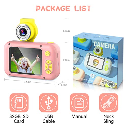 Kid Camera,ARNSSIEN Camera for Kid,2.4in IPS Screen Digital Camera,180°Flip Len Student Camera,Children Selfie Camera with Playback Game,Christmas/Birthday Gift for 4 5 6 7 8 9 10 11 Year Old Girl Boy