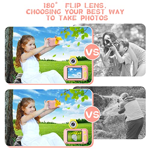 Kid Camera,ARNSSIEN Camera for Kid,2.4in IPS Screen Digital Camera,180°Flip Len Student Camera,Children Selfie Camera with Playback Game,Christmas/Birthday Gift for 4 5 6 7 8 9 10 11 Year Old Girl Boy