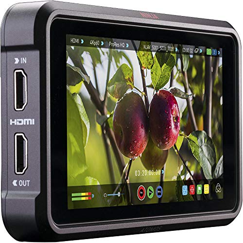 Atomos Ninja V 5" 4K HDMI Recording Monitor with Deluxe Accessory Bundle – Includes: 2X Extended Life NP-F975 Batteries with Charger; Micro, Mini, Standard HDMI Cables; Action Grip Stabilizer & More