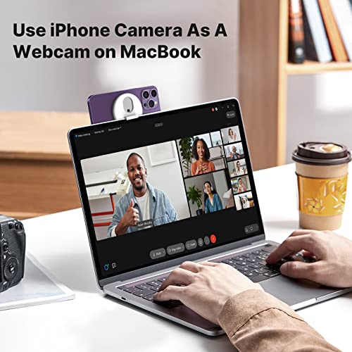 ULANZI MK-01 Continuity Camera Mount for MacBook, iPhone Camera Mount Compatible with MagSafe for iPhone 14/13/12, Magnetic Phone Webcam Mount with Desk View Support iOS 16 + & MacOS Ventura