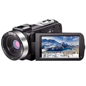 video camera camcorder full hd 1080p 30fps 24.0 mp ir night vision vlogging camera recorder 3.0 inch ips screen 16x zoom camcorders remote control with 2 batteries