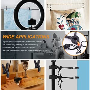 Rustark 22Pcs Backdrop Clips Clamps Elastic Photo Clips Holder Clips Assortment Kit with Curtain Clips Backdrop Rings Large Backdrop Spring Clamps Clips for Photography Video Studio Photo Backdrop