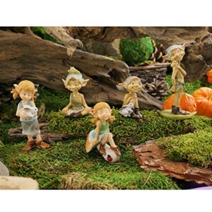 Top Collection Miniature Fairy Garden and Terrarium Pixie with Owl Figurine, Tan, Green