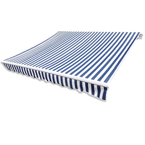 vidaXL Awning Top Canvas Blue&White 9' 10" x8' 2" Sunshade Patio Garden Canopy