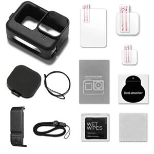 Accessories Kit Compatible with GoPro Hero11/10/9 Black Silicone Sleeve Protective Case Tempered Glass Screen Protector Battery Cover for GoPro Hero 11/10/9