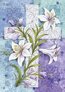 toland home garden 112586 easter lilies easter flag 12×18 inch double sided easter garden flag for outdoor house religious flag yard decoration