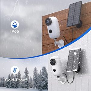 IHOUONE Security Cameras Wireless Outdoor,Solar Powered Outdoor Camera,Continuous Power Supply for 365 Days/PIR Human Detection/Alarms/SD Slot/2-Way Audio for Indoor Cameras