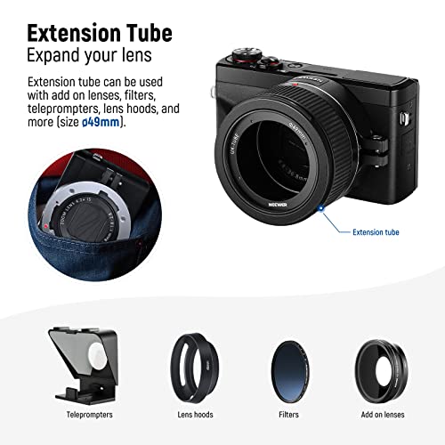 NEEWER Wide Angle Lens Compatible with Canon G7X Mark III Camera, 2 in 1 18mm HD Wide Angle & 10x Macro Additional Lens with Extension Tube, Bayonet Mount Lens Adapter, Cleaning Cloth