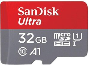 sandisk 32gb ultra microsdhc uhs-i memory card with adapter – 98mb/s, c10, u1, full hd, a1, micro sd card – sdsquar-032g-gn6ma