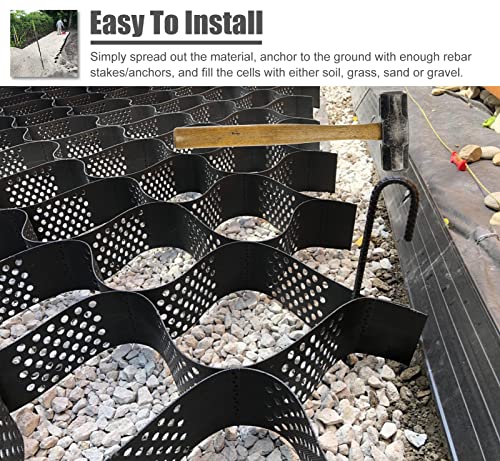 2" Thick Gravel Ground Grid 16.5ft x 33ft - Geo Grid Driveway Stabilization Grids, Gravel Retainer Grid 1885 LBS Per Sq ft, Geocell Geogrid for Walkway Driving RV Parking Slopes and Garden