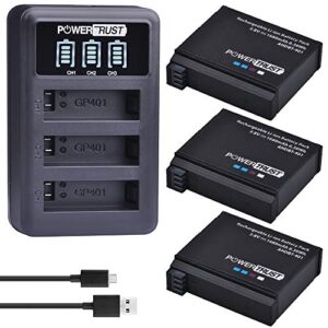 powertrust 3pcs ahdbt-401 battery for gopro hero 4 ahdbt401 ahbbp-401 ahdbt 401 digital battery and led 3-port usb charger for gopro hero4 hero4 camera