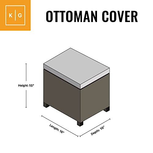 KHOMO GEAR Heavy Duty Outdoor Furniture Cover - Waterproof Square & Rectangular Covers with Air Vents - UV Resistant Polyester Patio Garden Cover - for Ottoman, Tables, Coffee Side Tables and Others