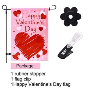 Uddiee Valentine's Day Garden Flag Decorative Valentine Day Heart Garden Flag for Valentine's Day Party Supplies