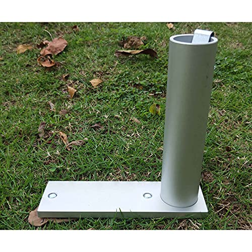 FFfeily Umbrella Holder Ground Garden Grass Umbrella Anchor for Pole Diameter Below 3cm/1.18inch Silver Aluminum Alloy Patio Umbrella Stand Stake