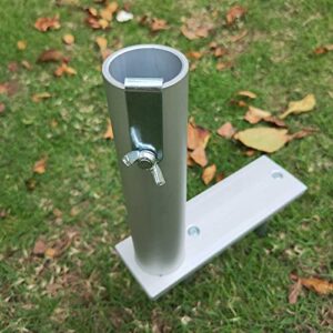 FFfeily Umbrella Holder Ground Garden Grass Umbrella Anchor for Pole Diameter Below 3cm/1.18inch Silver Aluminum Alloy Patio Umbrella Stand Stake