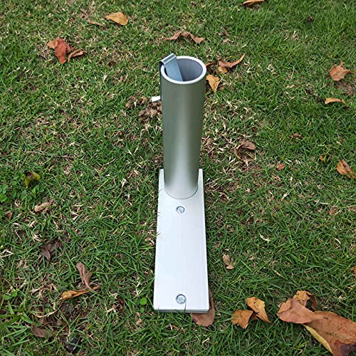 FFfeily Umbrella Holder Ground Garden Grass Umbrella Anchor for Pole Diameter Below 3cm/1.18inch Silver Aluminum Alloy Patio Umbrella Stand Stake