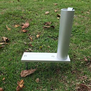 FFfeily Umbrella Holder Ground Garden Grass Umbrella Anchor for Pole Diameter Below 3cm/1.18inch Silver Aluminum Alloy Patio Umbrella Stand Stake