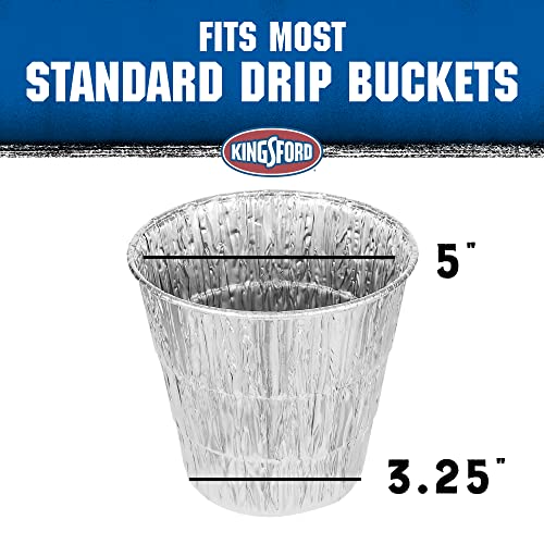 Kingsford Disposable Drip Bucket Liners, 10 Count | Aluminum Drip Bucket Liners, Disposable Bucket Liners for BBQ and Grill Grease Bucket Liners for Grilling | Easy Cleanup from Kingsford Grilling