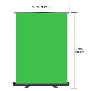 Neewer 148x180cm Green Screen Green Backdrop, Portable Collapsible Chromakey Background, Pull-up Style with Auto-Locking Frame, Solid Aluminium Base for Photo Video, Live Game, Tiktok Video